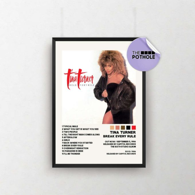 Tina Turner Posters / Break Every Rule Poster, Tracklist Album Cover Poster, Print Wall Art, Custom Poster, Tina Turner, Break Every Rule 2