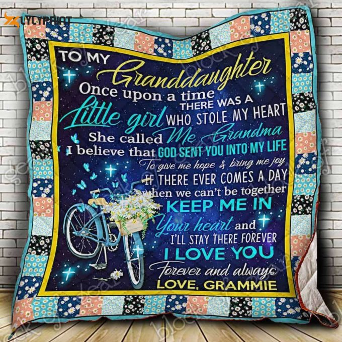 To My Granddaughter Grammie 3D Customized Quilt 1