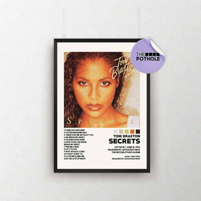 Toni Braxton Posters / Secrets Poster, Toni Braxton, Secrets, Album Cover Poster, Poster Print Wall Art, Music Poster, Home Decor 2