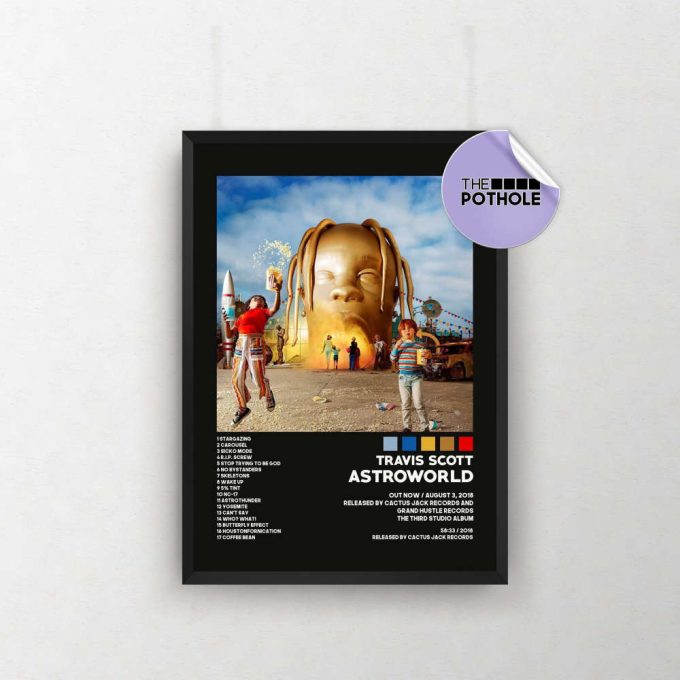 Travis Scott Poster | Astroworld Poster | Tracklist Album Cover Poster | Poster Print Wall Art Custom Poster| Home Decor, Jackboys, Blck 2