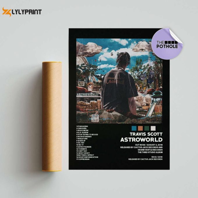 Travis Scott Poster | Astroworld | Tracklist Album Cover Poster | Poster Print Wall Art Custom Poster| Home Decor | Hypebeast Jackboys, Blck 1