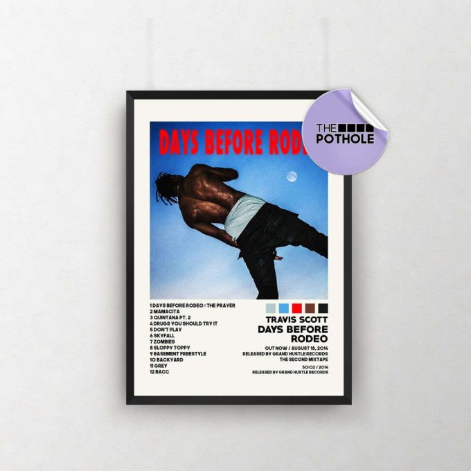 Travis Scott Poster | Days Before Rodeo Poster | Tracklist Album Cover Poster | Poster Print Wall Art Custom Poster| Home Decor | Jackboys 2