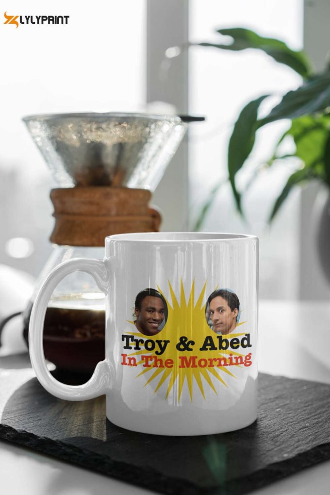 Troy And Abed In The Morning Talk Show Community Tv Show Funny Glossy High Quality 11 Oz Ceramic Mug Gift 1