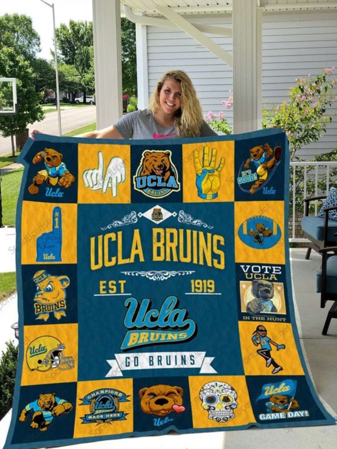 Ucla Bruins Quilt Blanket For Fans Home Decor Gift 2