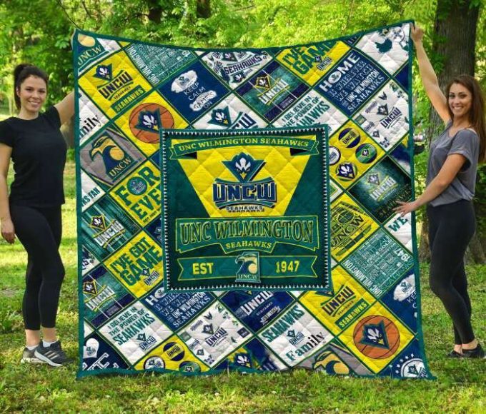 Unc Wilmington Seahawks Quilt Blanket For Fans Home Decor Gift 2