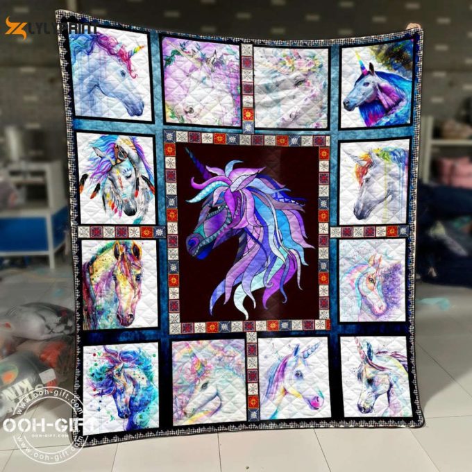 Unicorn Art 3D Customized Quilt 1