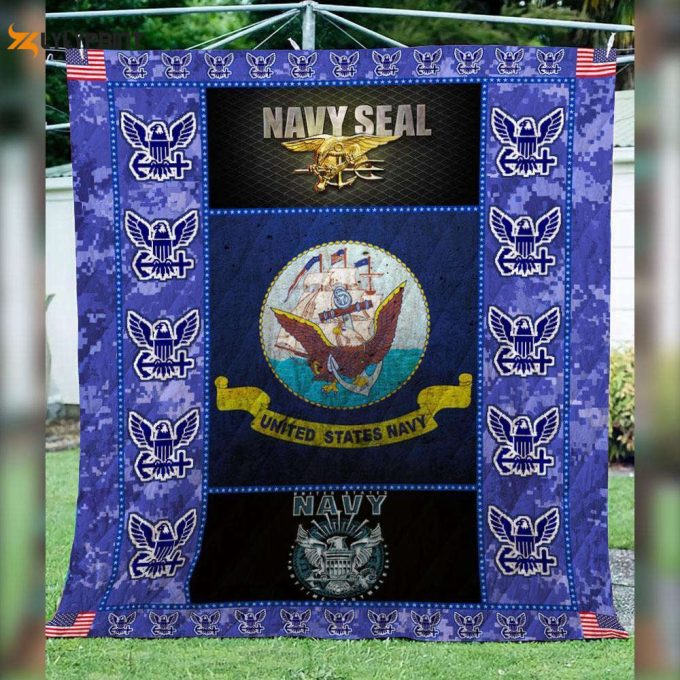 Us Navy Patriotic Art Custom Handmade Customize Quilt Blanket For Fans Home Decor Gift 1