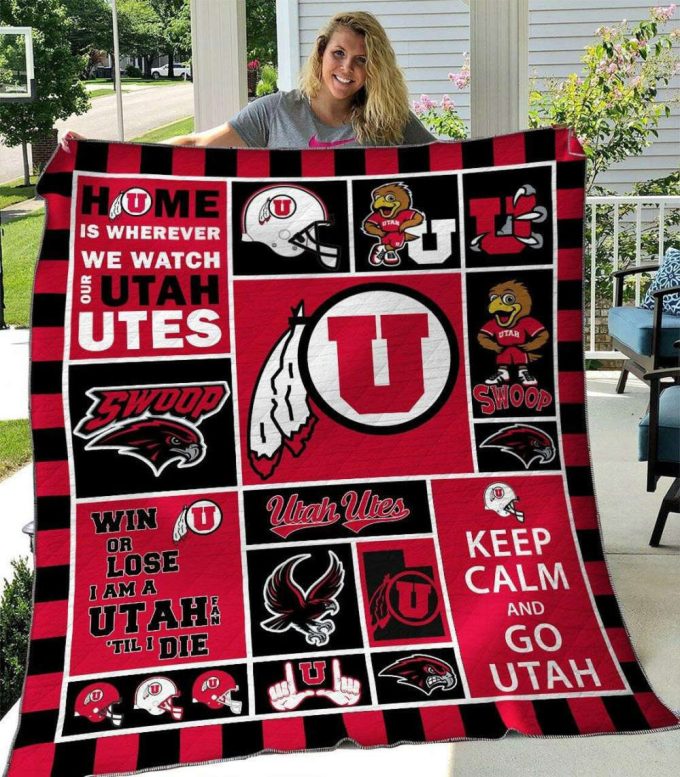 Utah Utes Quilt Blanket For Fans Home Decor Gift 2