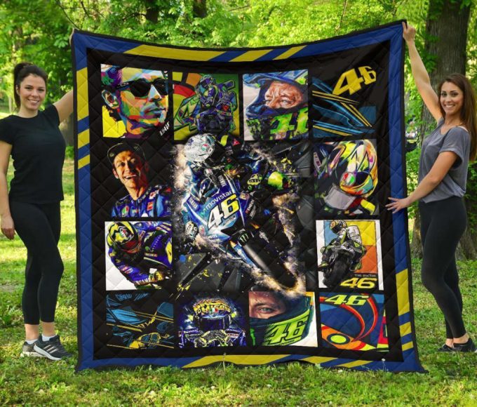Valentino Rossi Quilt Blanket For Fans Home Decor Gift 2