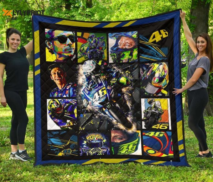 Valentino Rossi Quilt Blanket For Fans Home Decor Gift 1