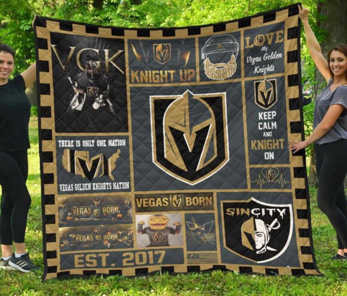 Vegas Golden Knights Quilt Blanket For Fans Home Decor Gift 3