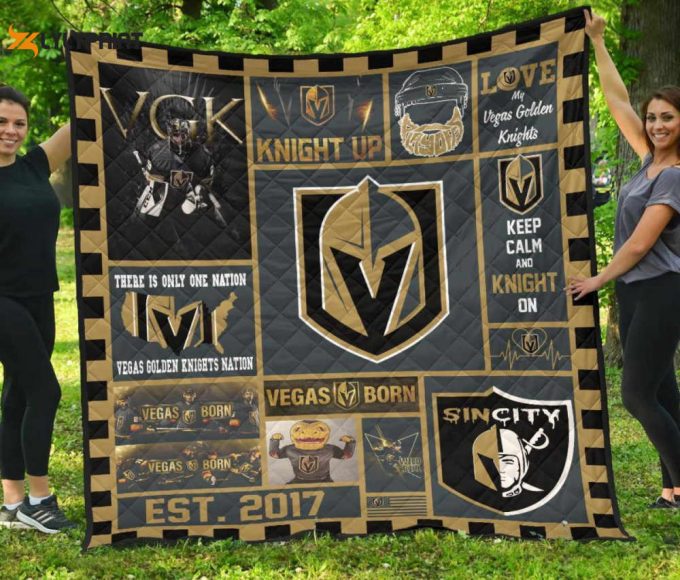 Vegas Golden Knights Quilt Blanket For Fans Home Decor Gift 1