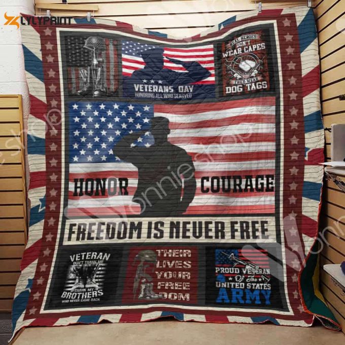 Veteran 3D Customized Quilt Blanket For Fans Home Decor Gift 1