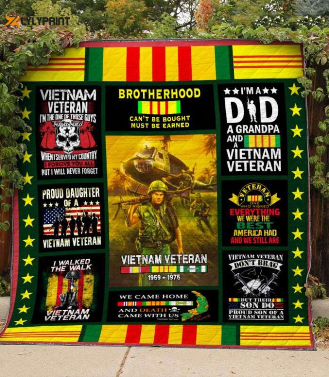 Veteran Personalized Customized Quilt Blanket 1