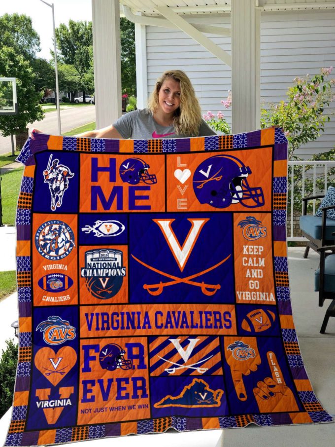 Virginia Cavalier Quilt Blanket For Fans Home Decor Gift 3