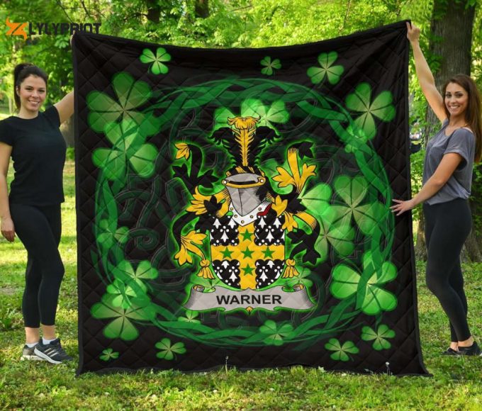 Warner Ireland Irish Celtic Shamrock Knot Circle 3D Customized Quilt 1