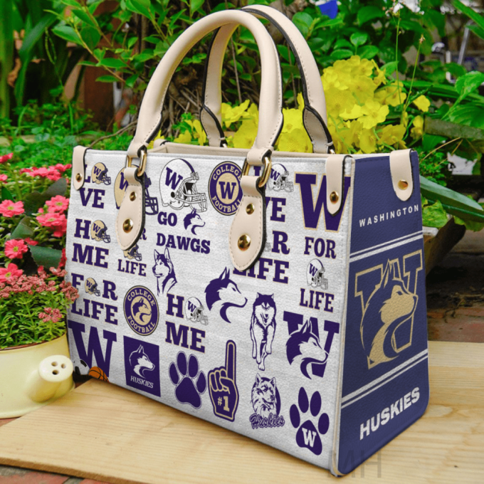 Washington Huskies 1I Leather Handbag Gift For Women 2