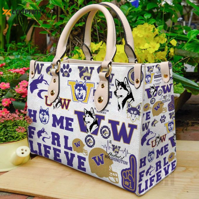 Washington Huskies Leather Handbag Gift For Women 1