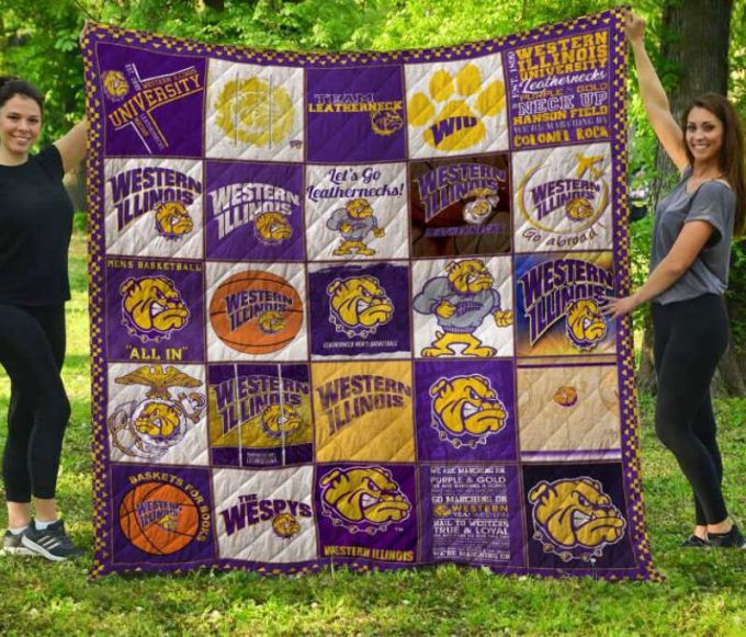 Western Illinois Leathernecks 1 Quilt Blanket For Fans Home Decor Gift 2