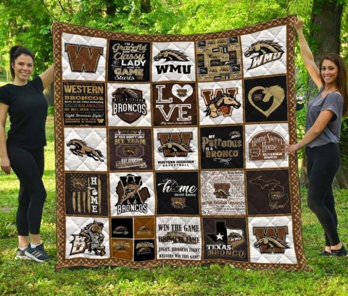 Western Michigan Broncos Quilt Blanket For Fans Home Decor Gift 2