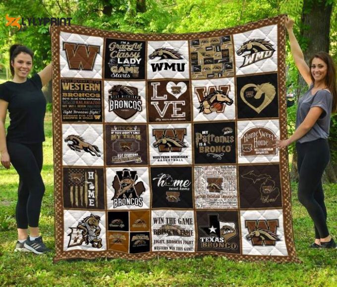 Western Michigan Broncos Quilt Blanket For Fans Home Decor Gift 1