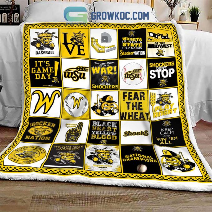 Wichita State 1 Quilt Blanket For Fans Home Decor Gift 2