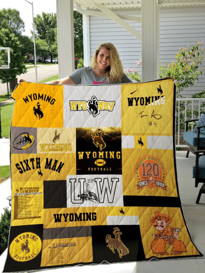 Wyoming Cowboys Quilt Blanket For Fans Home Decor Gift S 2