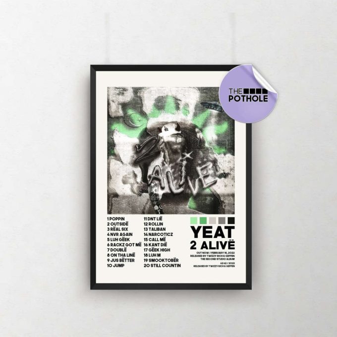 Yeat Posters / 2 Alive Poster, Album Cover Poster, Poster Print Wall Art, Music Band Poster, Home Decor, Yeat, 2 Alive, Hiphop Poster 2