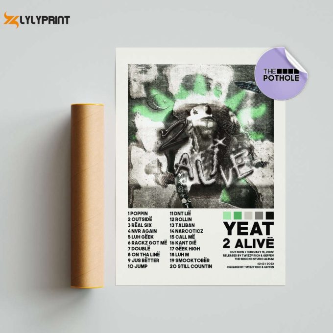 Yeat Posters / 2 Alive Poster, Album Cover Poster, Poster Print Wall Art, Music Band Poster, Home Decor, Yeat, 2 Alive, Hiphop Poster 1