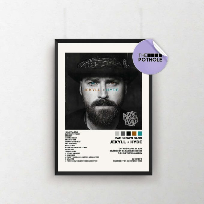 Zac Brown Band Posters / Jekyll + Hyde Poster / Jekyll + Hyde, Zac Brown Band, Album Cover Poster / Poster Print Wall Art, Custom Poster 2