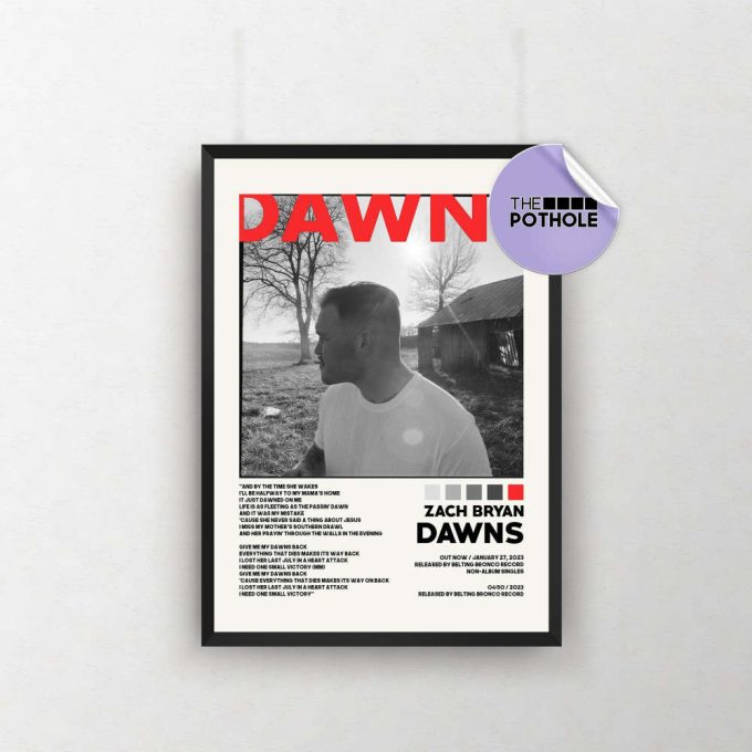Zach Bryan Posters / Dawns Poster / Zach Bryan, Dawns, American Heartbreak, Album Cover Poster / Poster Print Wall Art, Custom Poster 2