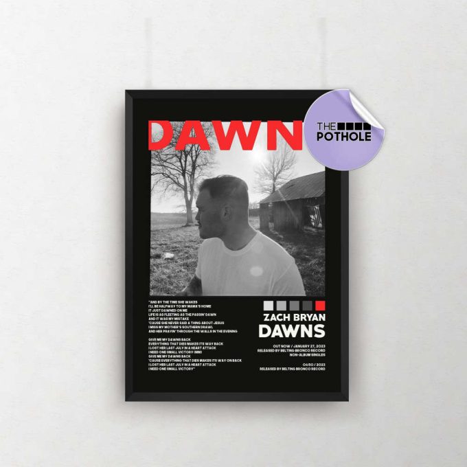 Zach Bryan Posters / Dawns Poster / Zach Bryan, Dawns, American Heartbreak, Album Cover Poster / Poster Print Wall Art, Custom Poster, Blck 2
