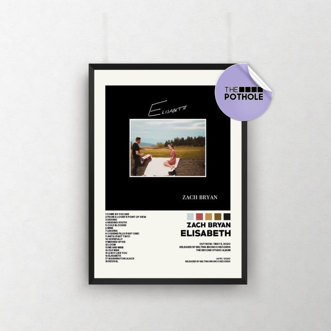 Zach Bryan Posters / Elisabeth Poster / Zach Bryan, Elisabeth, Album Cover Poster / Poster Print Wall Art, Custom Poster 2