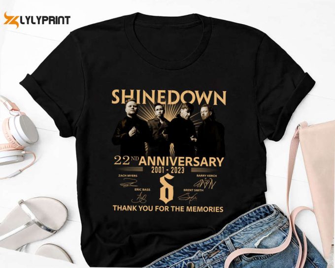 22 Years Shinedown Band 2001-2024 Shirt, Shinedown Band Tour 2024 Shirt, Rock Music Shirt, Shinedown Signature Fan Gift Shirt, Shinedown Tee 1
