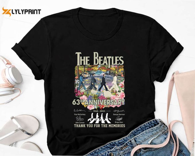 63Rd Anniversary The Beatles Signatures Shirt, Abbey Road The Beatles Band Shirt, Rock Band The Beatles Shirt, The Beatles Fan Gift Shirt 1