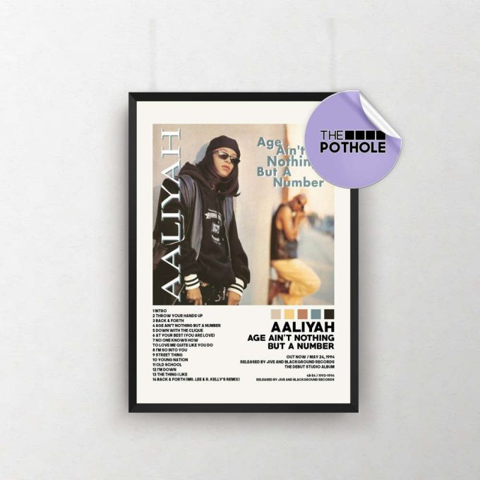 Aaliyah Posters / Age Ain'T Nothing But A Number Poster / Album Cover Poster, Poster Print Wall Art, Custom Poster, Home Decor, Aaliyah 2