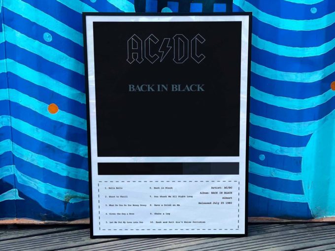 Acdc &Quot;Back In Black&Quot; Album Cover Poster For Home Room Decor #4 2