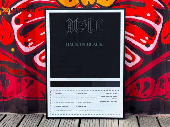 Acdc &Amp;Quot;Back In Black&Amp;Quot; Album Cover Poster For Home Room Decor #4 1