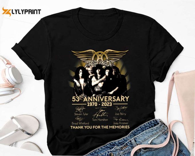 Aerosmith 53Rd Anniversary 1970-2024 Signatures T-Shirt, Aerosmith Shirt Fan Gifts, Aerosmith Band Unisex Shirt, Aerosmith Vintage Shirt 1