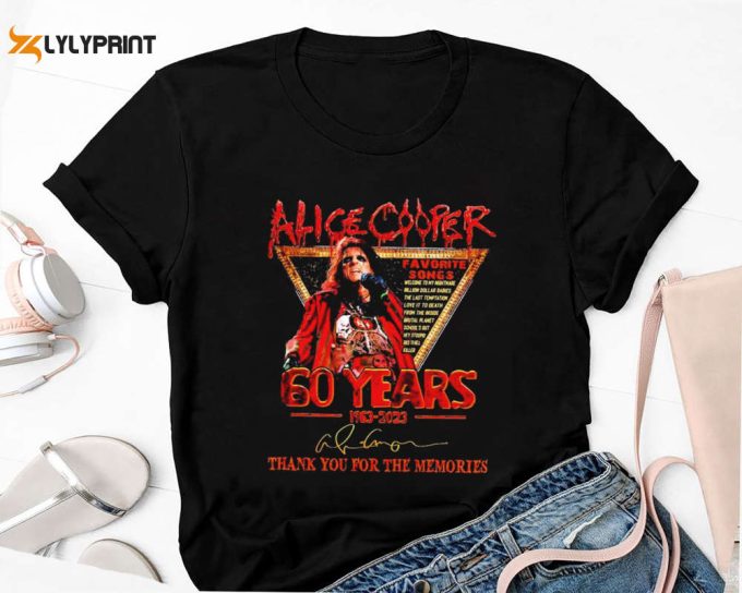 Alice Cooper 60 Years Anniversary Shirt, 2024 Tour Alice Cooper Shirt, Rock Music Shirt, 90S Vintage Alice Cooper, Alice Cooper Fan Shirt 1