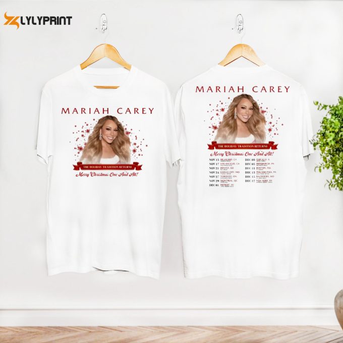All I Want For Christmas Mariah Carey Shirt, Mariah Carey Tour 2024 Shirt, Mariah Carey Fan Shirt, Mariah Carey Merry Christmas To All Shirt 1