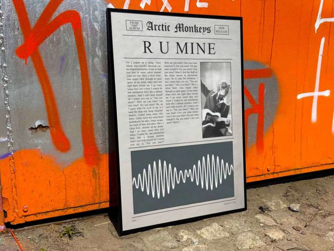 Arctic Monkeys &Quot;R U Mine&Quot; Album Cover Poster For Home Room Decor #Newspaper 2