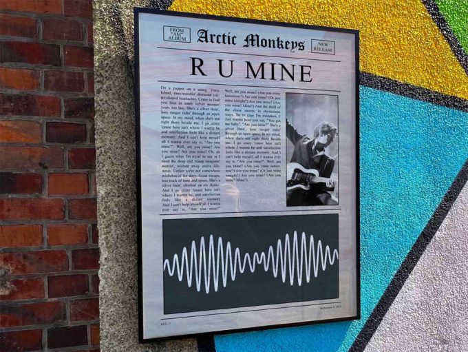 Arctic Monkeys &Quot;R U Mine&Quot; Album Cover Poster For Home Room Decor #Newspaper 3