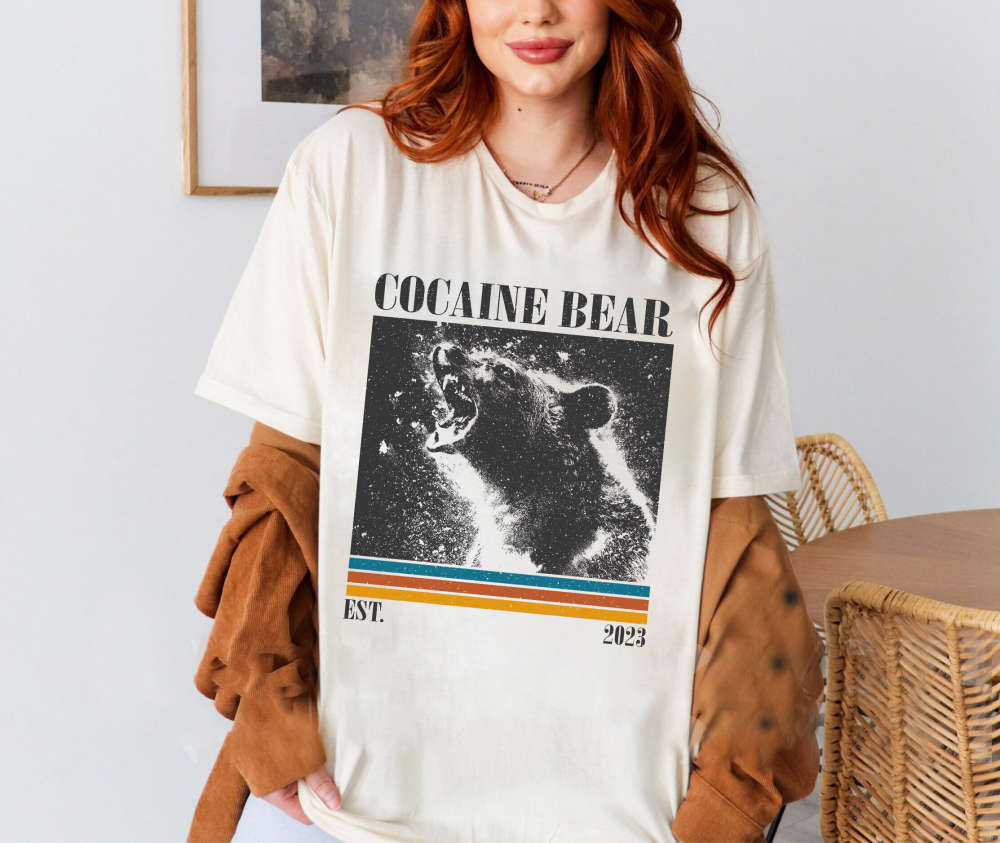 Cocaine Bear T-Shirt, Cocaine Bear Shirt, Cocaine Bear Sweatshirt, Unisex Shirt, Trendy Shirt, Retro Vintage, Unisex Shirt, Dad Gifts 507