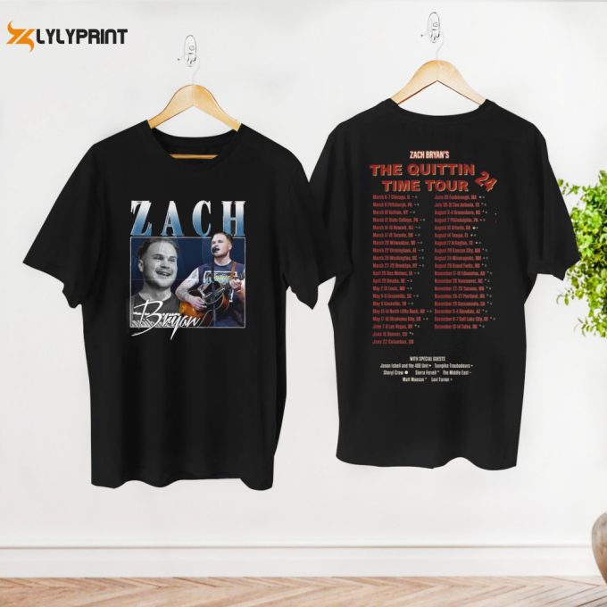 Country Music Zach Bryan Shirt, Zach Bryan Tour 2024 T-Shirt, The Quittin Time Zach Bryan Concert Shirt, Cowboy Zach Bryan Fan Gift Shirt 1