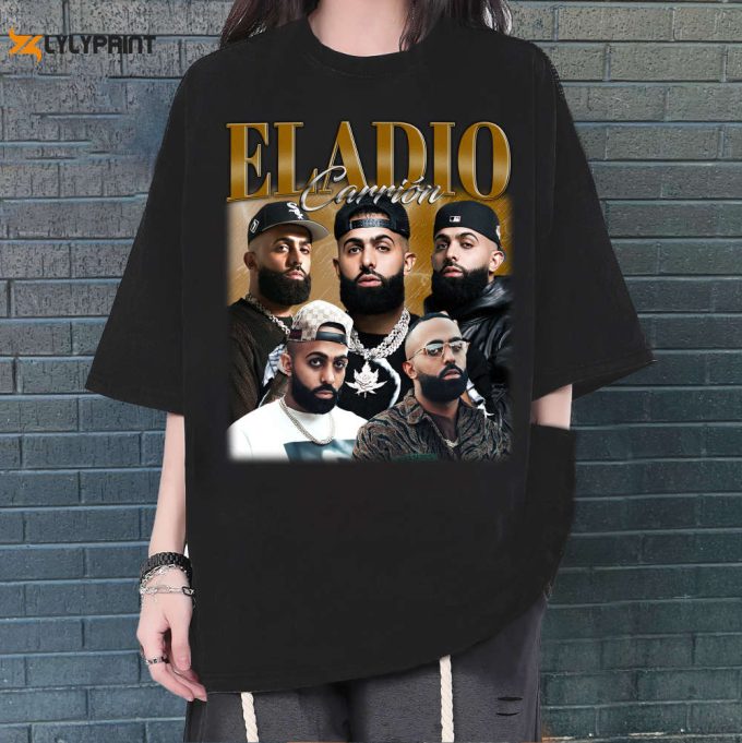 Custom Eladio Carrión Shirt, Vintage Eladio Carrión T-Shirt, Hip Hop Graphic Unisex Hoodie, Bootleg Retro 90'S Fans Gift, Trendy Shirt 1