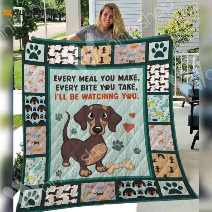 Dachshund Ill Watching You Awesome 3D Customized Quilt 1