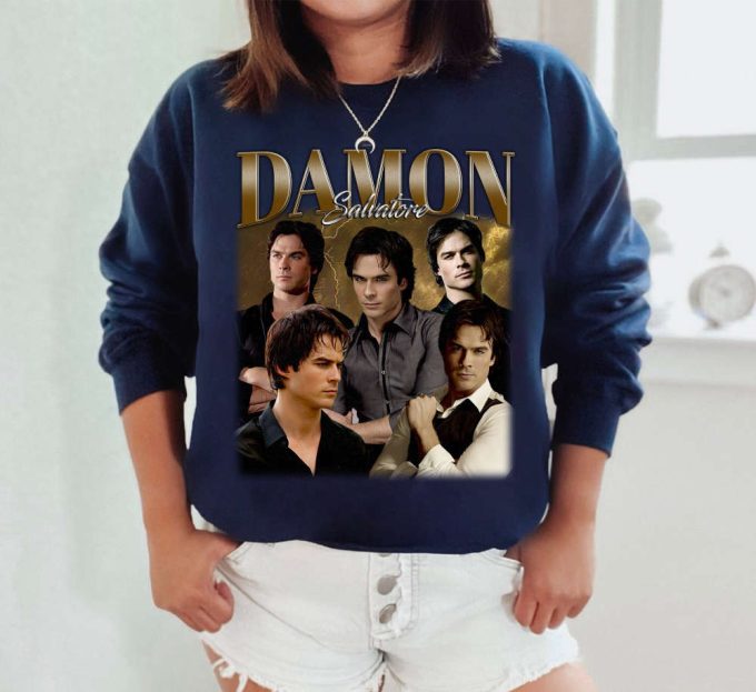 Damon Salvatore Shirt, Damon Salvatore T-Shirt, Damon Salvatore Tees, Hip Hop Graphic Unisex Hoodie, Bootleg Retro 90'S Fans, Trendy Tee 5