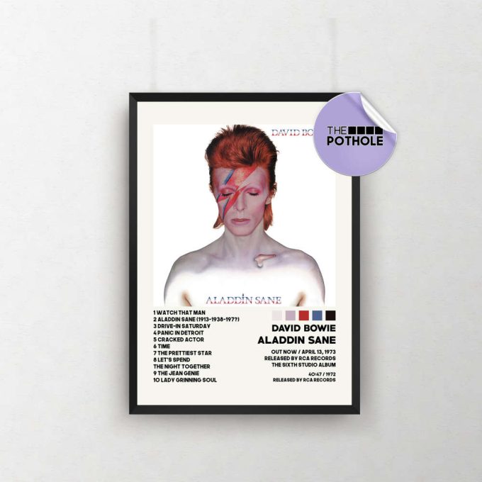 David Bowie Posters / Aladdin Sane Poster / Album Cover Poster, Poster Print Wall Art, Custom Poster, David Bowie, Aladdin Sane 2