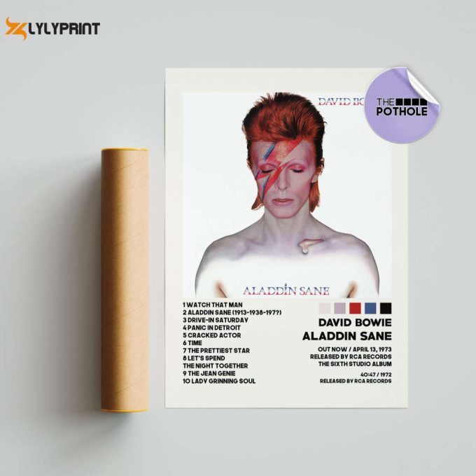 David Bowie Posters / Aladdin Sane Poster / Album Cover Poster, Poster Print Wall Art, Custom Poster, David Bowie, Aladdin Sane 1